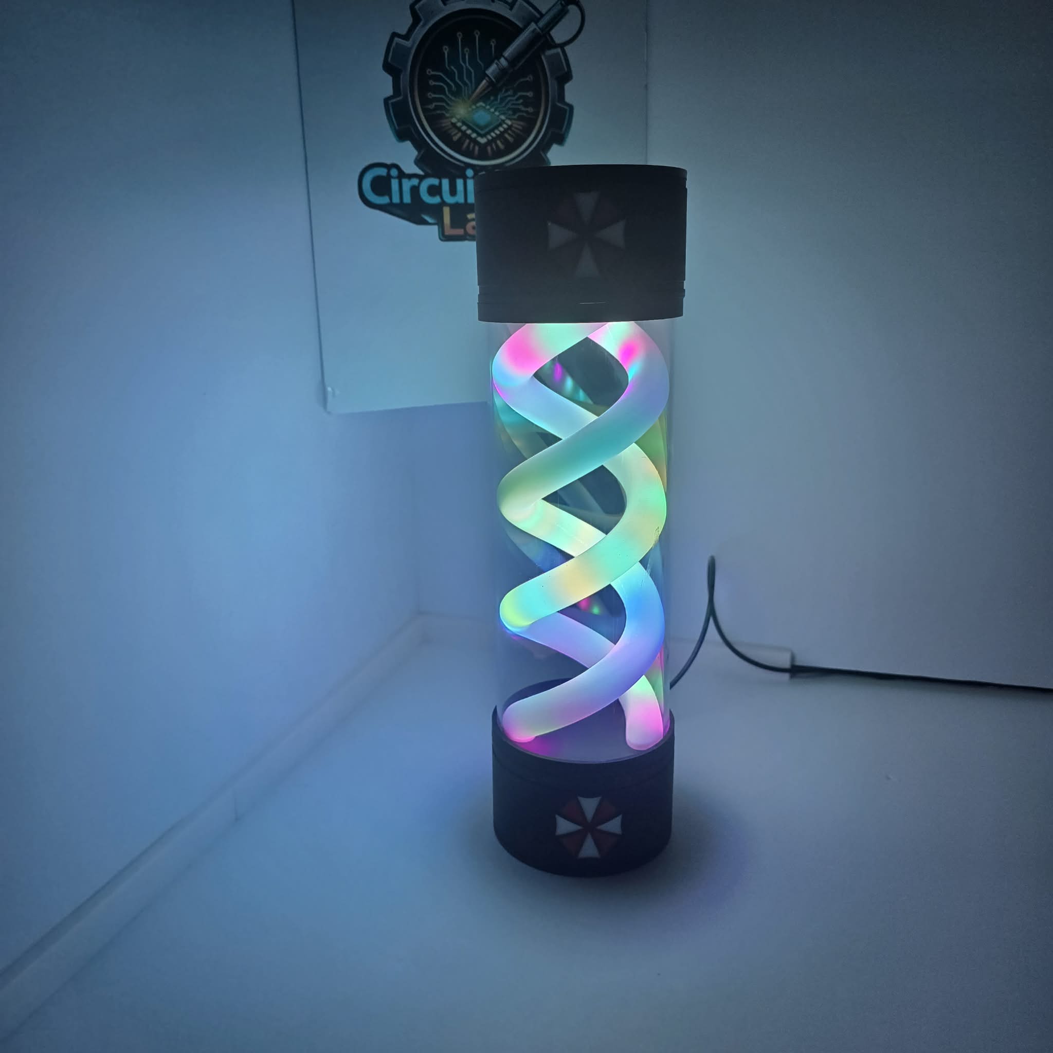 T-Virus RGB LED Lamp | Resident Evil Inspired Bioweapon Canister | ESP32 WLED Smart Light | Gaming Room Decor