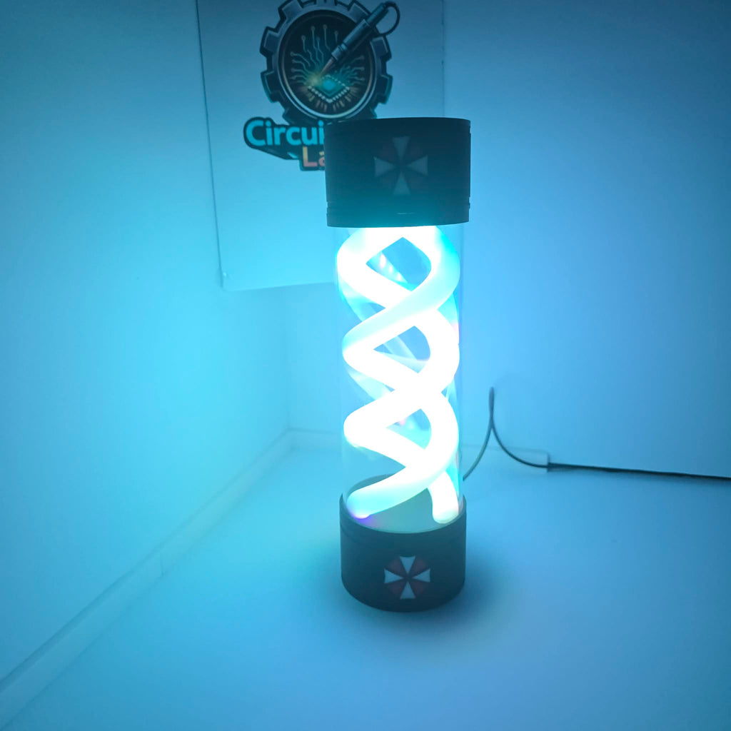 T-Virus RGB LED Lamp | Resident Evil Inspired Bioweapon Canister | ESP32 WLED Smart Light | Gaming Room Decor
