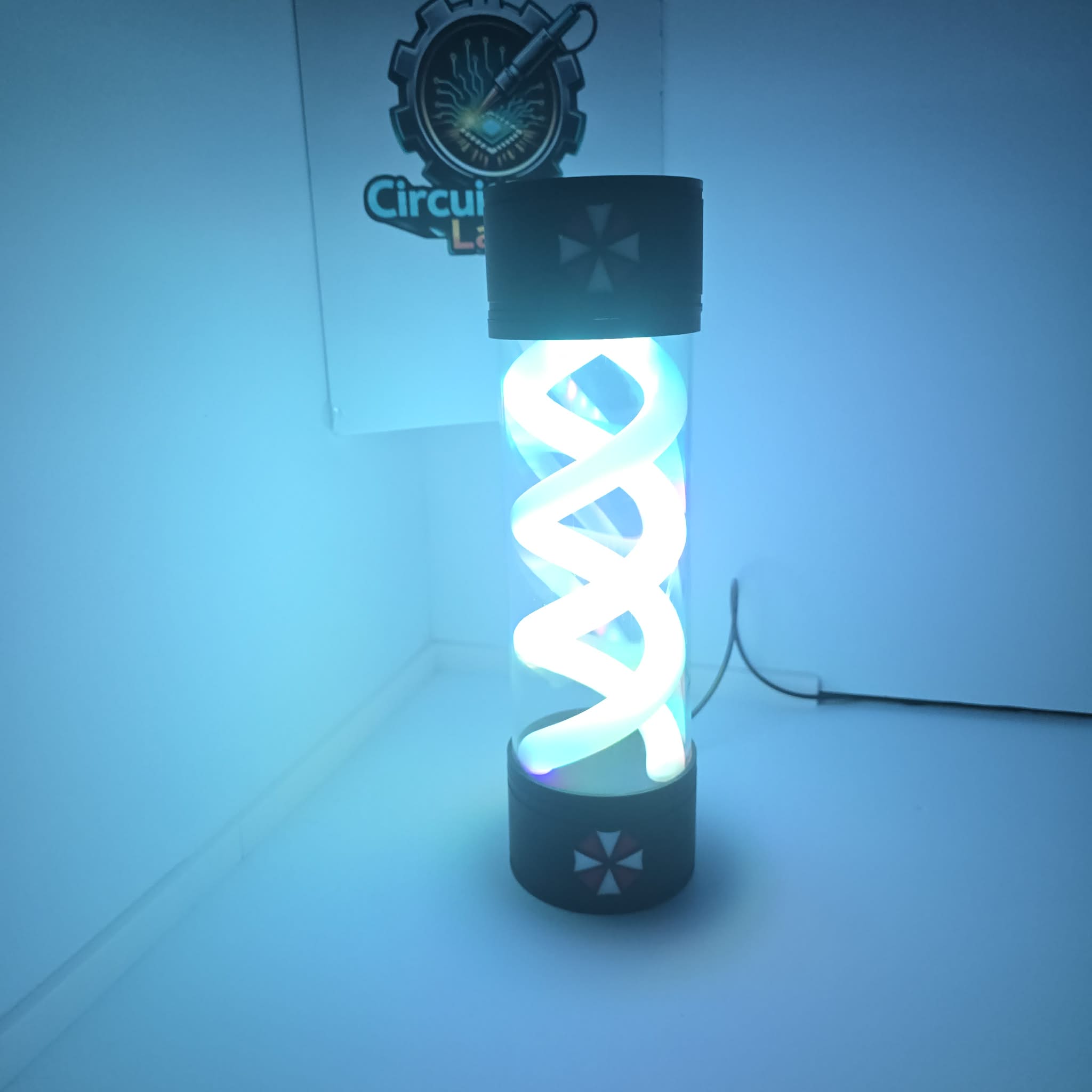 T-Virus RGB LED Lamp | Resident Evil Inspired Bioweapon Canister | ESP32 WLED Smart Light | Gaming Room Decor