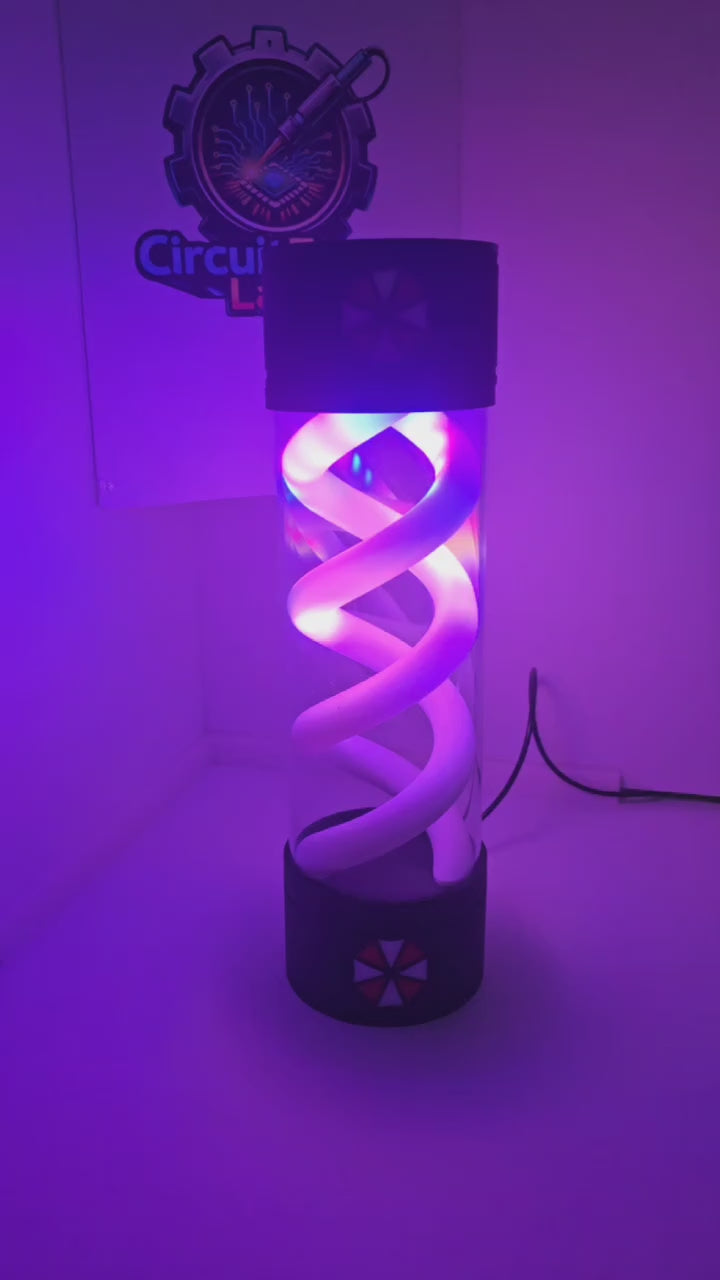 T-Virus RGB LED Lamp | Resident Evil Inspired Bioweapon Canister | ESP32 WLED Smart Light | Gaming Room Decor